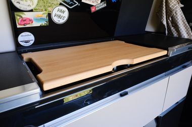 Planche à découper, planche de rangement, plan de travail, plateau de camping en hêtre pour Mercedes-Benz Marco Polo (W447) à partir de l'année de construction 2014