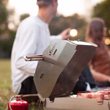 Lid for SKOTTI grill, stainless steel plug-in, oven/toast function +windscreen