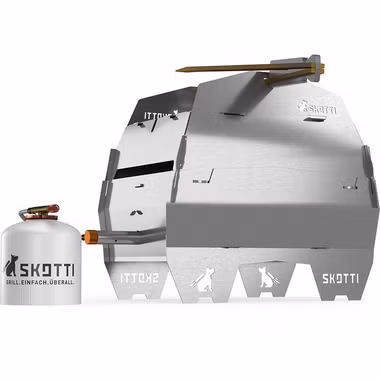 Lid for SKOTTI grill, stainless steel plug-in, oven/toast function +windscreen