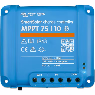 Victron Energie Régulateur de charge solaire MPPT Smart - MPPT SmartSolar 75/10 avec Bluetooth et Smartphone App