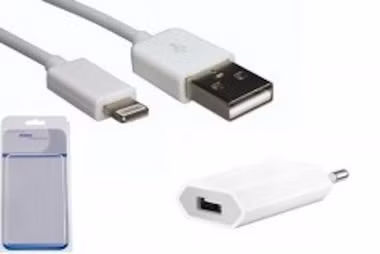 Dinic IP-L1PW-K 230V Ladeadapter + Lightning auf USB Kabel weiß 1m