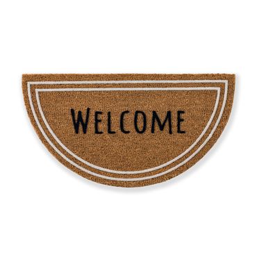 Coco Design Kokosmatte Türmatte Fußmatte 040 Welcome 40 x 75 cm halbrund