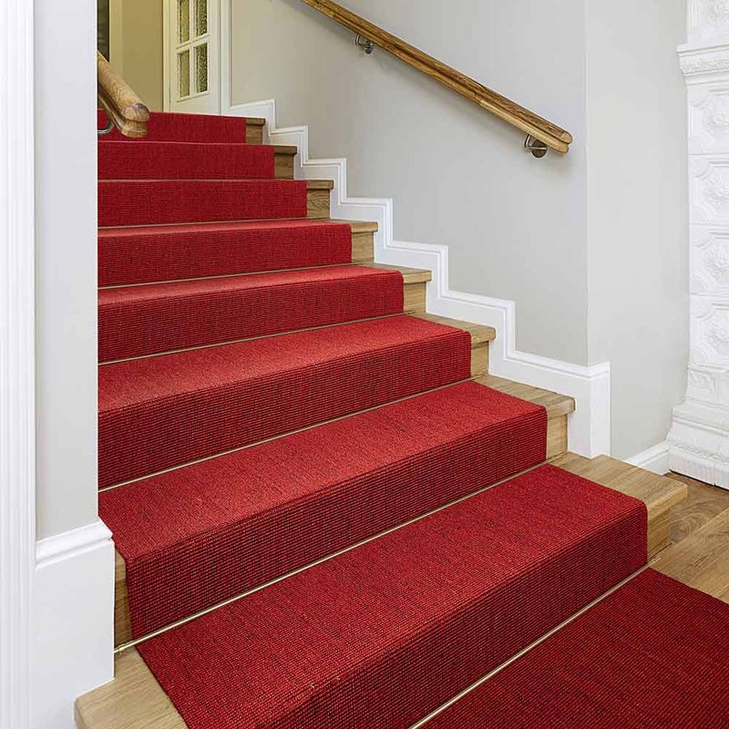 Treppenläufer Sisal Salvador 10 Rot 200 cm