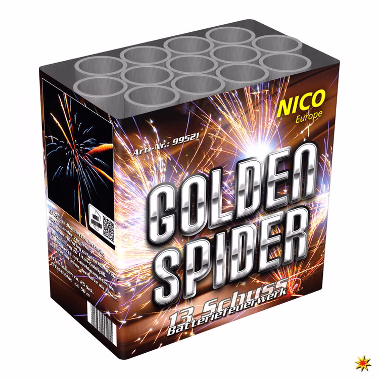 Golden Spider Feuerwerk Batterie 13 Schuss Golden Spider Feuerwerk Batterie 13 Schuss