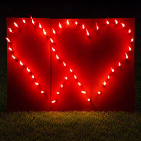 Lichterbild Brennendes rotes Doppelherz 