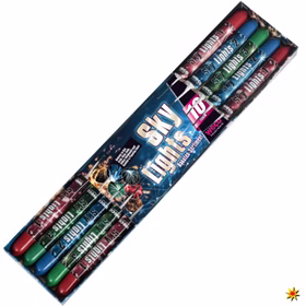 Sky Lights 10 bunte Feuerwerksraketen in einer Verpackung