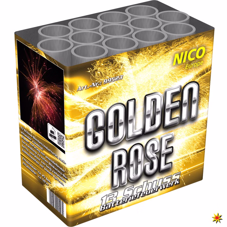 Feuerwerk Batterie Golden Rose 13 Schuss Für Silvester und andere Anlässe Feuerwerk Batterie Golden Rose 13 Schuss Für Silvester und andere Anlässe