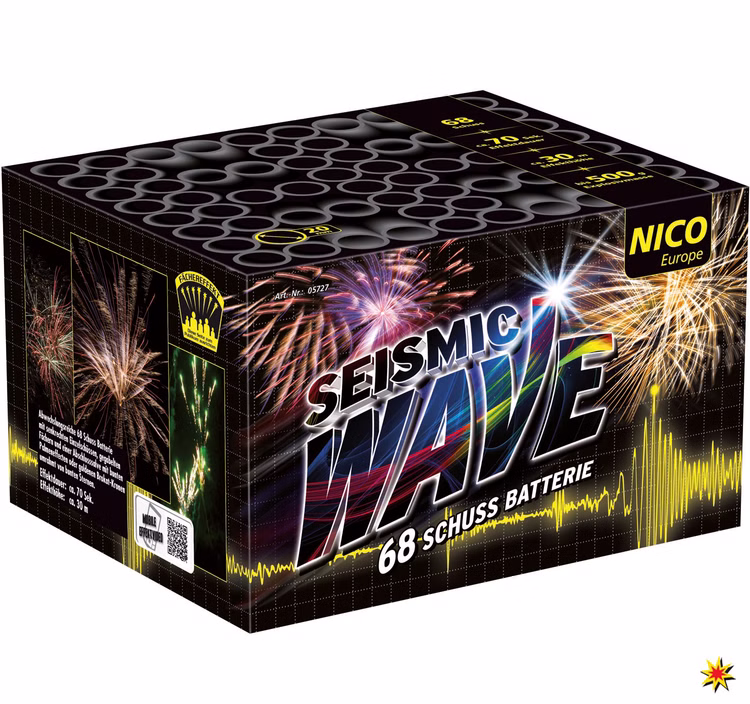 Feuerwerk Batterie Seismic Wave 68 Schuss Für Silvester und andere Anlässe Feuerwerk Batterie Seismic Wave 68 Schuss Für Silvester und andere Anlässe