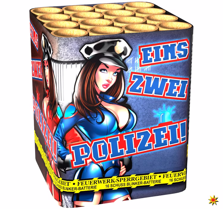 Eins, Zwei, Polizei Feuerwerk Batterie 16 Schuss Für Silvester Eins, Zwei, Polizei Feuerwerk Batterie 16 Schuss Für Silvester