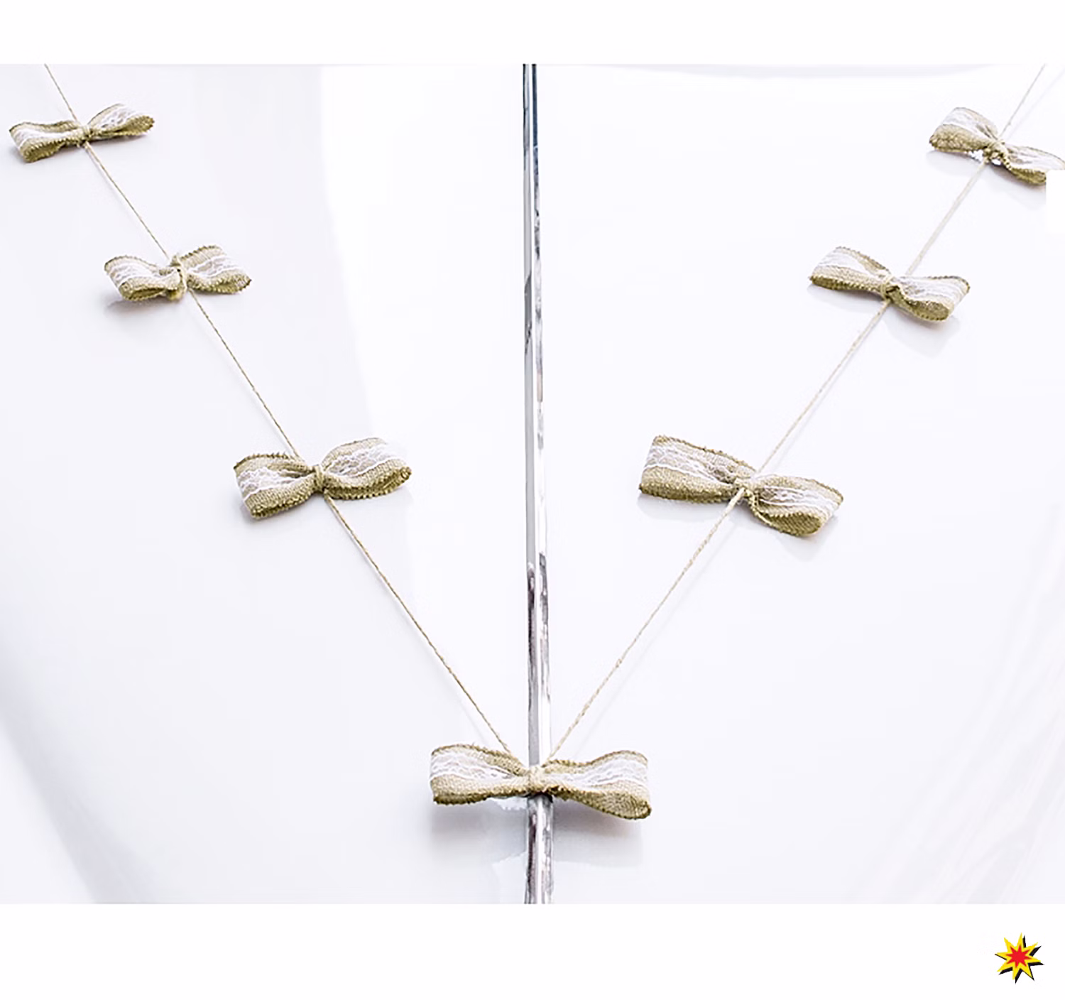 Autoschleifen Hochzeit Set Motorhaube Dosen braun weiß gold Brautauto Wedding Car Autoschmuck