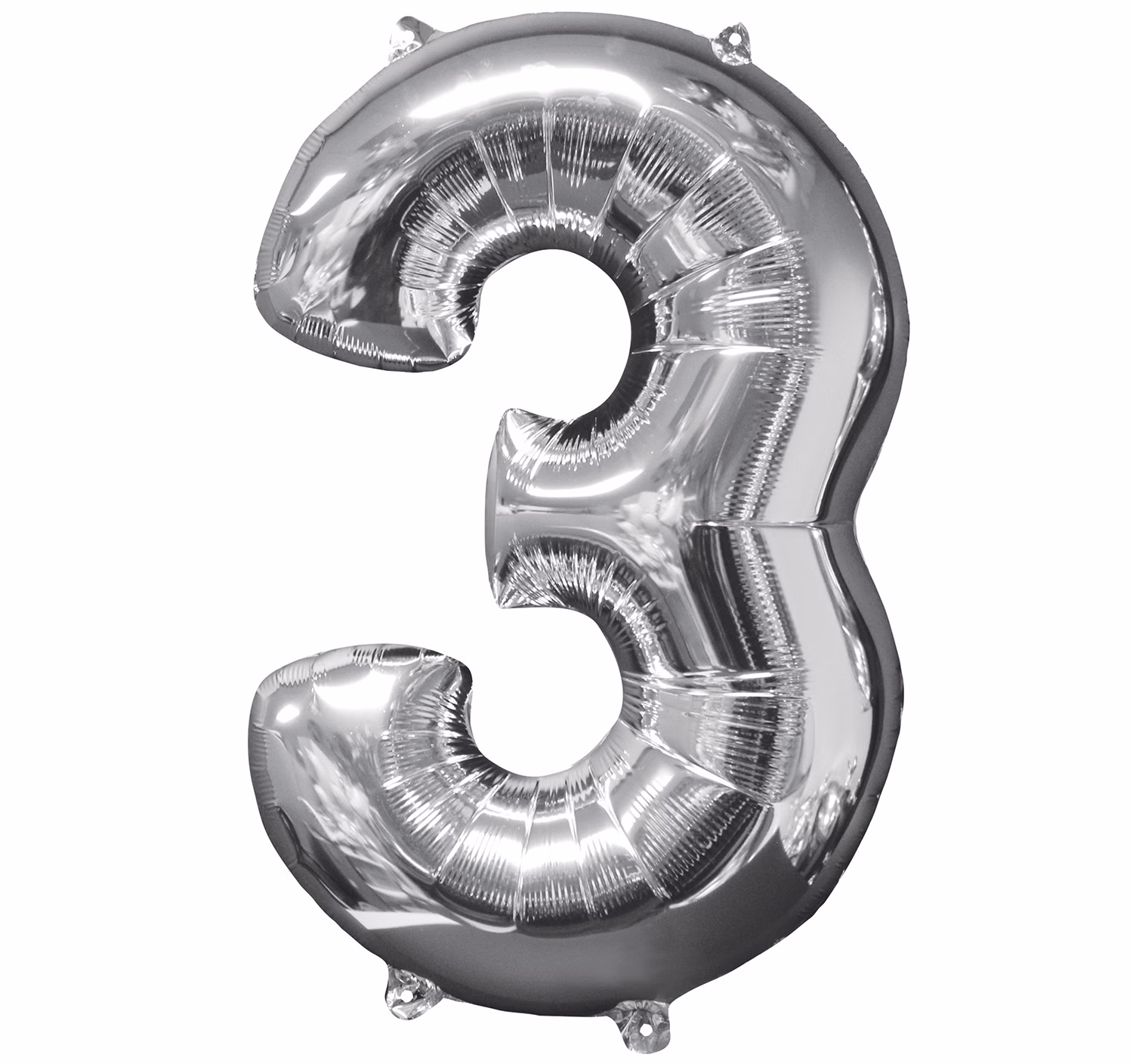 Ballon Luftballon Zahl 0 bis 9 silber 66 cm Geburtstag Hochzeit Deko
