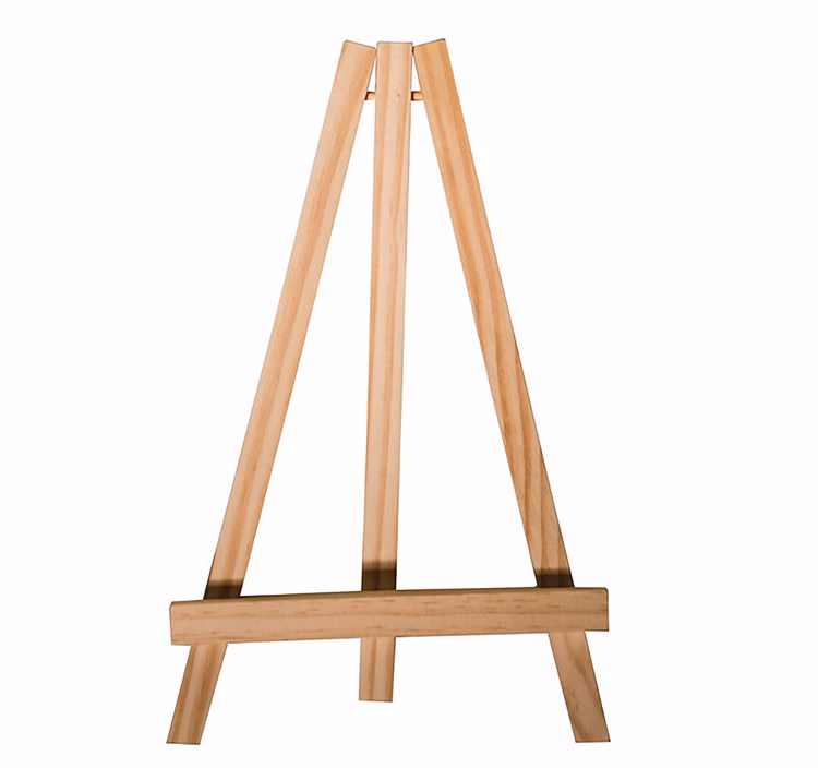 20 Mini Staffeleien Holz Kartenhalter Fotohalter Hochzeit Tischdeko Aufsteller Holz Keilrahmen Tisch-Deko Events Jubiläum SALE Party-Deko Party-Zubehör Klappbare Mini-Staffelei aus Naturholz auf weißem Hintergrund – kompakter Aufsteller für Karten, Fotos und Dekoration.