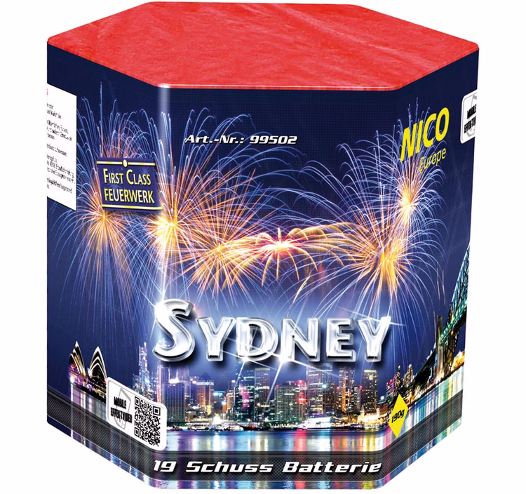 Sydney Feuerwerksbatterie 19 Schuss, für Silvester, Hochzeiten, Geburtstage uvm. Sydney Feuerwerksbatterie 19 Schuss, für Silvester, Hochzeiten, Geburtstage uvm.