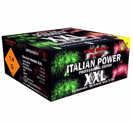 Italian Power XXL Feuerwerksverbund mit insgesamt 153 Schuss, für Silvester, Hochzeiten, Geburtstage uvm. Italian Power XXL Feuerwerksverbund mit insgesamt 153 Schuss, für Silvester, Hochzeiten, Geburtstage uvm.