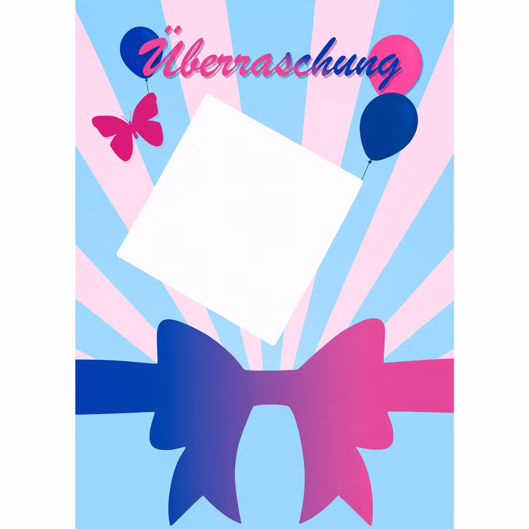 Babynews Rubbelkarten 10er Set mit Rubbelstickern Mädchen oder Junge Gender Reveal Pullerparty Geschlecht verkünden Baby Geburt Schwangerschaft Überraschung Familie Freunde Einzelne Babynews-Überraschungskarte im Schleifen-Design mit freiem Beschriftungsfeld für persönliche Botschaften unter einem Rubbelsticker.