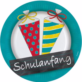 Schulanfang Party-Set 137-tlg. Einschulung Deko Zuckertüte 1. Schultag Kinder Pappgeschirr Mottoparty Schultüte Party-Zubehör Tisch-Deko Dekoration zur Einschulungsfeier Pappteller Einschulung mit Zuckertüten Motiv und Schriftzug Schulanfang für Kinderparty.