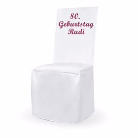 Personalisierte Stuhlhusse weiß universell mit individuellem Druck Geburtstag Hochzeit Geschenkidee Mr. & Mrs. Geburtstagskind Personalisierte Stuhlhusse weiß universell mit individuellem Druck Geburtstag Hochzeit Geschenkidee Mr. & Mrs. Geburtstagskind