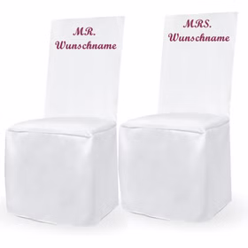Personalisierte Stuhlhusse weiß universell mit individuellem Druck Geburtstag Hochzeit Geschenkidee Mr. & Mrs. Geburtstagskind Personalisierte Stuhlhusse weiß universell mit individuellem Druck Geburtstag Hochzeit Geschenkidee Mr. & Mrs. Geburtstagskind