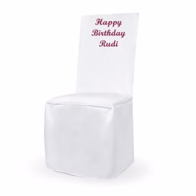 Personalisierte Stuhlhusse weiß universell mit individuellem Druck Geburtstag Hochzeit Geschenkidee Mr. & Mrs. Geburtstagskind Personalisierte Stuhlhusse weiß universell mit individuellem Druck Geburtstag Hochzeit Geschenkidee Mr. & Mrs. Geburtstagskind