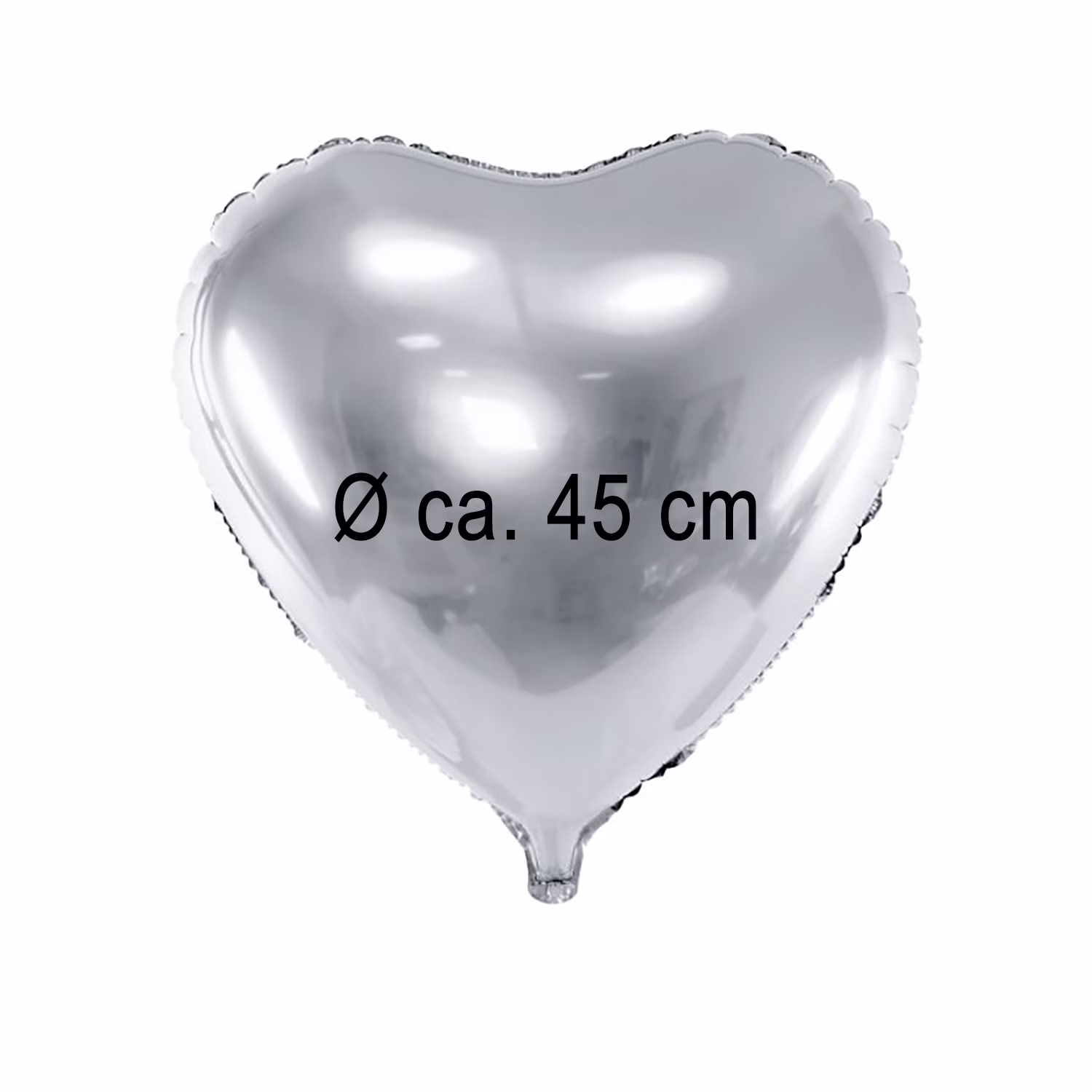 Folienballon Herz metallic silber Ø 45 cm Hochzeit Deko Silberhochzeit Verlobung Valentinstag Geburtstag