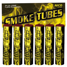 Rachfackeln Smoke Tube Gelb 50 Sekunden, farbiger Rauch Rachfackeln Smoke Tube Gelb 50 Sekunden, farbiger Rauch