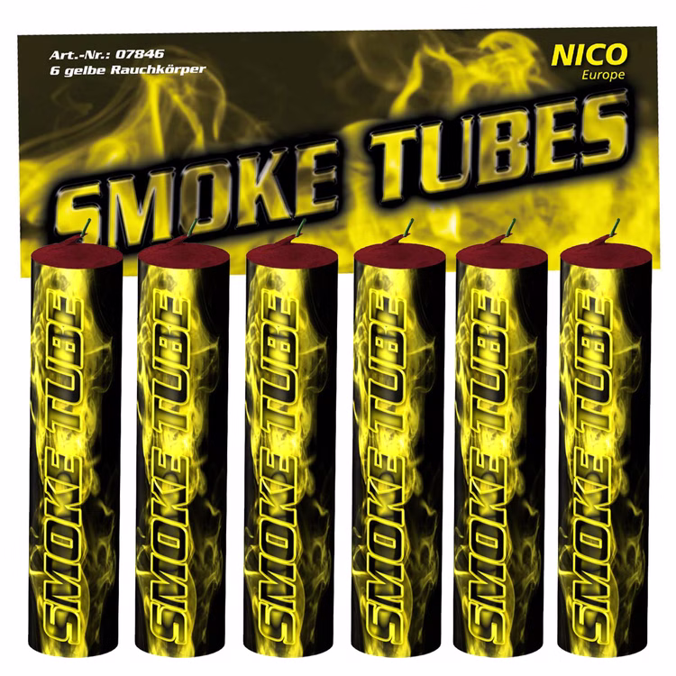 Rachfackeln Smoke Tube Gelb 50 Sekunden, farbiger Rauch Rachfackeln Smoke Tube Gelb 50 Sekunden, farbiger Rauch