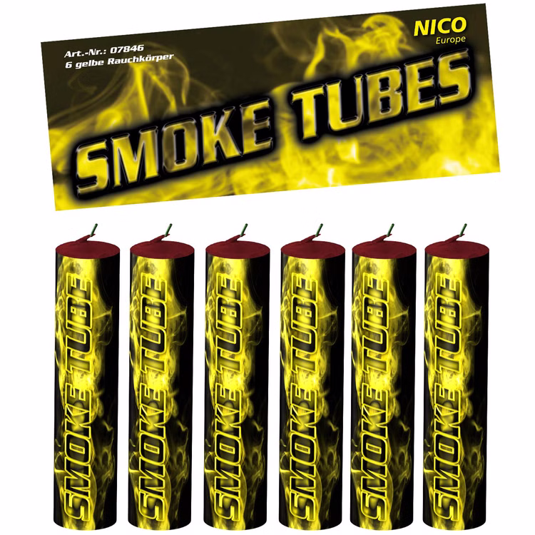 Rachfackeln Smoke Tube Gelb 50 Sekunden, farbiger Rauch Rachfackeln Smoke Tube Gelb 50 Sekunden, farbiger Rauch