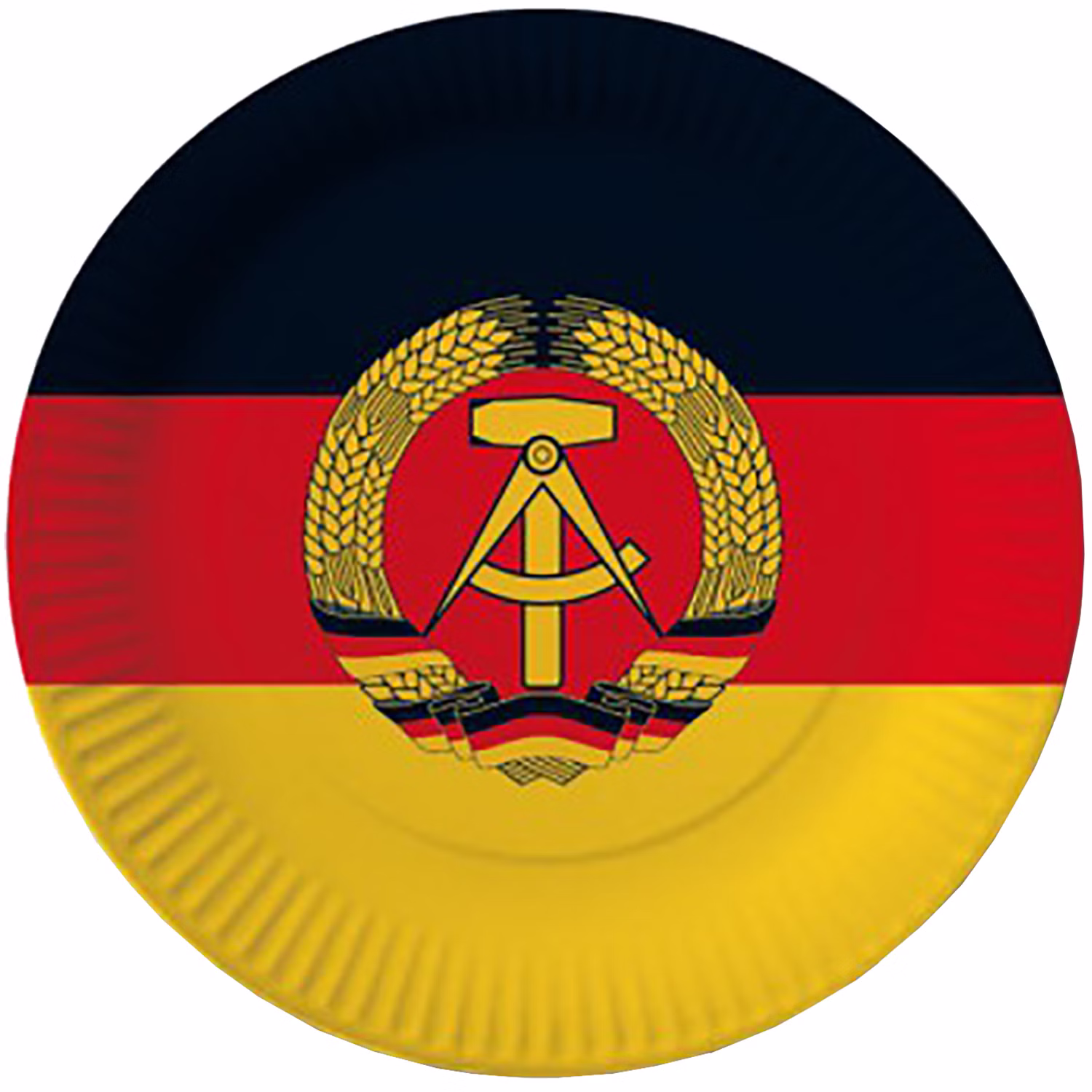 DDR Party-Set Deko für 8 Personen 49-tlg. Pappgeschirr Mottoparty Nostalgie schwarz rot gold Ostalgie Andere Länder