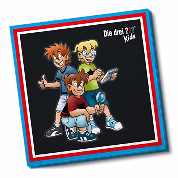 XXL Die drei ??? Kids Party-Set Kindergeburtstag 8 Kinder 117 Teile Pappgeschirr Mottoparty Tischdeko Luftballons Deko Die drei Fragezeichen Zubehör Servietten
