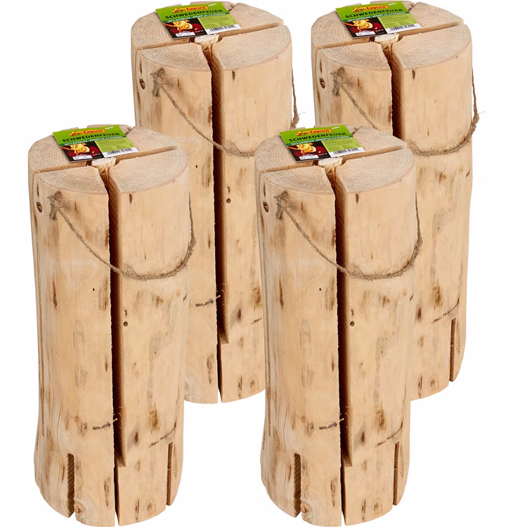 4x Schwedenfeuer 47 x 18 cm naturbelassenes Holz 120 min Brenndauer Outdoor 4 Stück Naturholz Garten Grillen Sommerparty 4x Schwedenfeuer 47 x 18 cm naturbelassenes Holz 120 min Brenndauer Outdoor 4 Stück Naturholz Garten Grillen Sommerparty