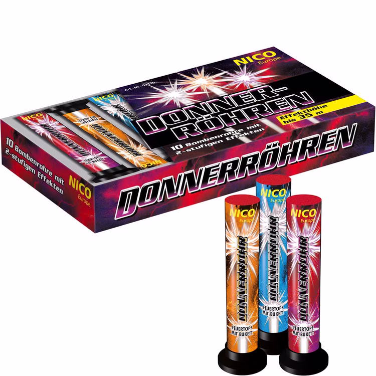 Donnerröhren 10er Schachtel Feuerwerk Bombetten von Nico Donnerröhren 10er Schachtel Feuerwerk Bombetten von Nico