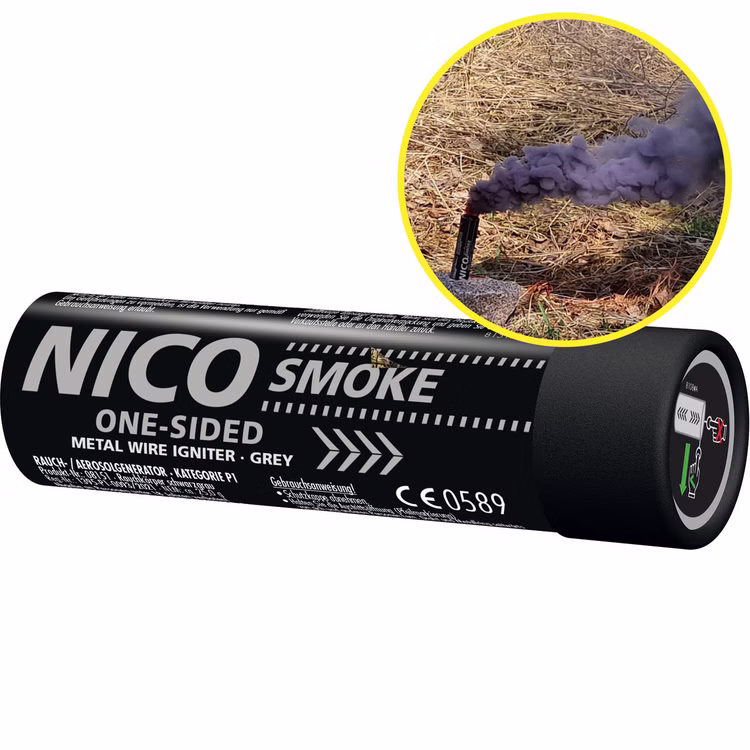 Nico Smoke Schwarzgrau mit Reißzünder 120 Sek. Nico Smoke Schwarzgrau mit Reißzünder 120 Sek.
