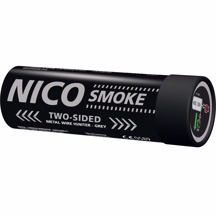 Nico Doppelsmoke Schwarzgrau mit Reißzünder 50 Sek. Nico Doppelsmoke Schwarzgrau mit Reißzünder 50 Sek.