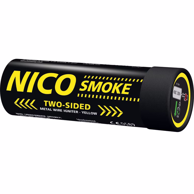 Nico Doppelsmoke Gelb mit Reißzünder 50 Sek. Nico Doppelsmoke Gelb mit Reißzünder 50 Sek.