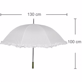XXL Chauffeur Schirm weiß für Hochzeit Trauung Ø 130 cm 100 cm lang mit Rüschen & Automatik weißer Regenschirm wasserdicht Hochzeits-Deko XXL Chauffeur Schirm weiß für Hochzeit Trauung Ø 130 cm 100 cm lang mit Rüschen & Automatik weißer Regenschirm wasserdicht Hochzeits-Deko