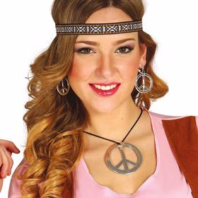 Fotobox Kostüm-Zubehör 24-tlg. – Party-Spaß für Hochzeit, Geburtstag & JGA Perücken Hüte Augenmaske Brille Haarreifen Kette Ohrringe Accessoires Mottoparty Hippie-Stirnband, Peace-Kette und Peace-Ohrringe als passendes Kostüm-Zubehör für 70er-Jahre-Partys, Festivals und Fotobox-Fotos.