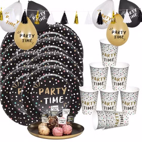 Party Time Party-Set Geburtstag Mottoparty Silvester Tischdeko 47-tlg. Party-Deko Deko Feier Mottoparty Celebrate Party Time Party-Set Geburtstag Mottoparty Silvester Tischdeko 47-tlg. Party-Deko Deko Feier Mottoparty Celebrate