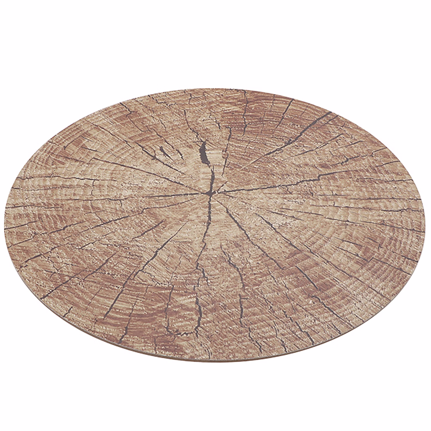 Untersetzer Holz-Optik 4er Platz-Set 38 cm rund abwischbar Tisch-Deko Hochzeit Geburtstag Sommerfest Dekoration Platz-Set