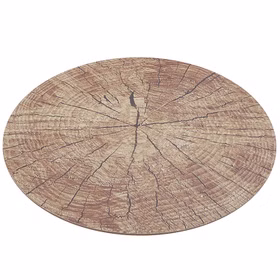 Untersetzer Holz-Optik 4er Platz-Set 38 cm rund abwischbar Tisch-Deko Hochzeit Geburtstag Sommerfest Dekoration Platz-Set