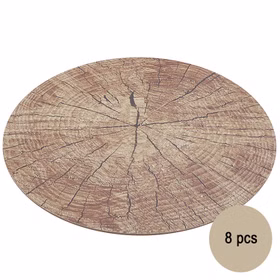 Untersetzer Holz-Optik 8er Platz-Set 38 cm rund abwischbar Tisch-Deko Hochzeit Geburtstag Sommerfest Dekoration Platz-Set Untersetzer Holz-Optik 8er Platz-Set 38 cm rund abwischbar Tisch-Deko Hochzeit Geburtstag Sommerfest Dekoration Platz-Set
