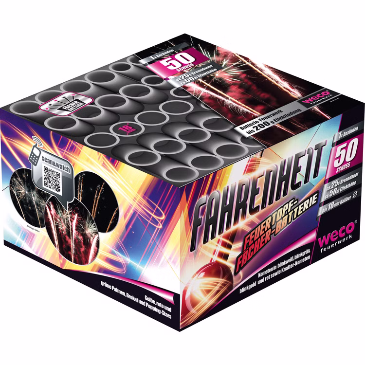 Fahrenheit Feuerwerk Batterie 25 Sek. von Weco Geburtstagsfeuerwerk, Silvesterfeuerwerk Fahrenheit Feuerwerk Batterie 25 Sek. von Weco Geburtstagsfeuerwerk, Silvesterfeuerwerk