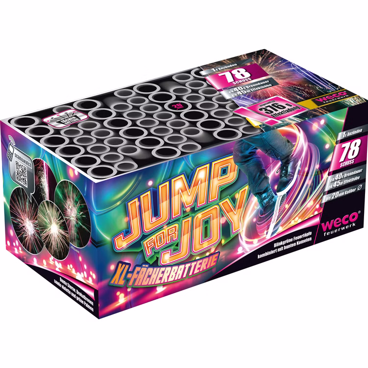 Jump for Joy Feuerwerk Batterie 41 Sek. von Weco Geburtstagsfeuerwerk, Silvesterfeuerwerk Jump for Joy Feuerwerk Batterie 41 Sek. von Weco Geburtstagsfeuerwerk, Silvesterfeuerwerk