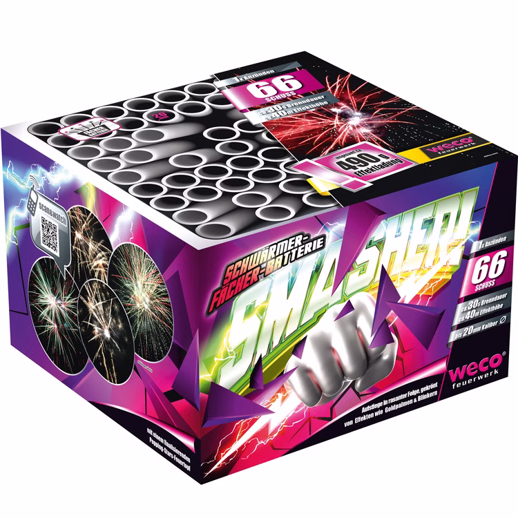 Smasher Feuerwerk Batterie 30 Sek. von Weco Geburtstagsfeuerwerk, Silvesterfeuerwerk Smasher Feuerwerk Batterie 30 Sek. von Weco Geburtstagsfeuerwerk, Silvesterfeuerwerk