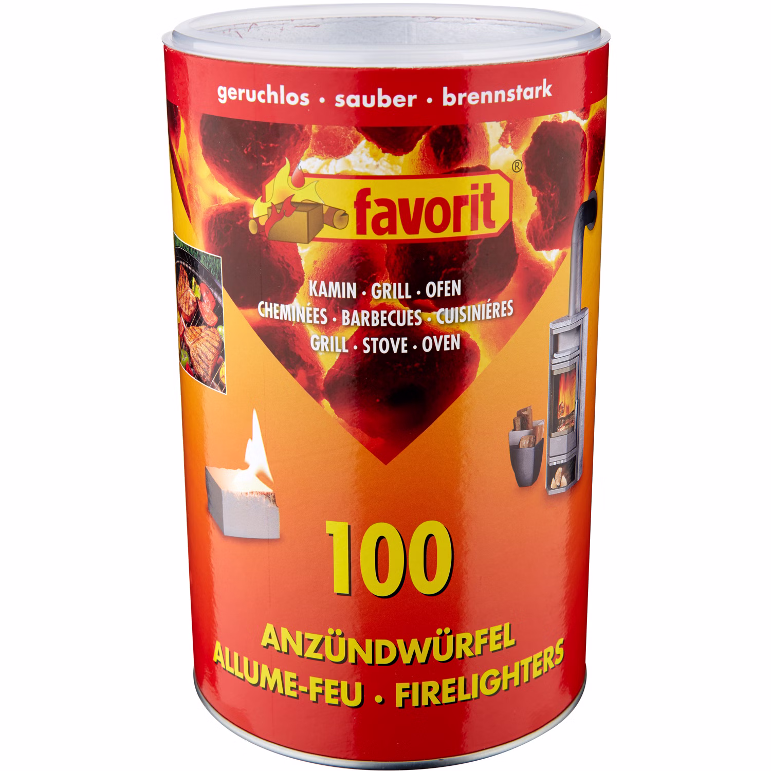 Anzündwürfel 100er Dose weiß von Favorit Anzündwürfel 100er Dose weiß von Favorit
