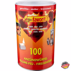Anzündwürfel 100er Dose weiß von Favorit Anzündwürfel 100er Dose weiß von Favorit