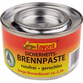 Brennpaste inn der Aludose von Favorit 2,5 Stunden brenndauer, russfrei Brennpaste inn der Aludose von Favorit 2,5 Stunden brenndauer, russfrei