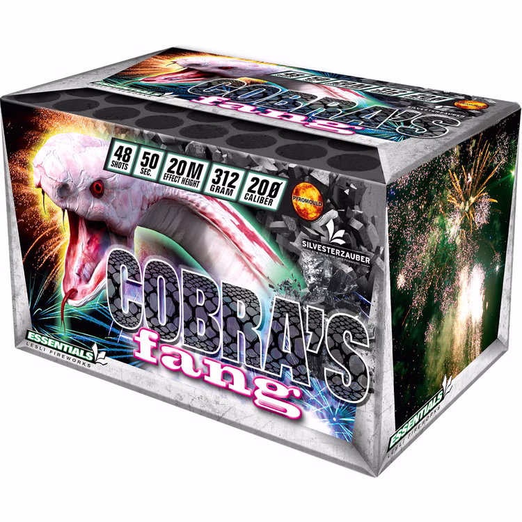 Cobras Fang Batterie 50 Sek. von Lesli für Silvester, Hochzeiten, Geburtstage uvm. Cobras Fang Batterie 50 Sek. von Lesli für Silvester, Hochzeiten, Geburtstage uvm.