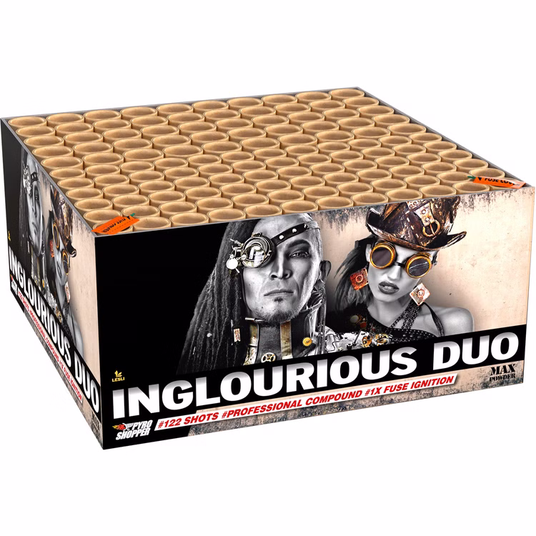 Inglourious Duo Verbundfeuerwerk 72 Sek. von Lesli für Silvester, Hochzeiten, Geburtstage uvm. Inglourious Duo Verbundfeuerwerk 72 Sek. von Lesli für Silvester, Hochzeiten, Geburtstage uvm.