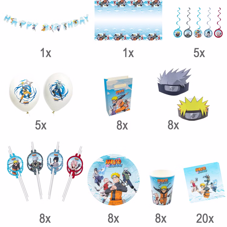XXL Naruto Shippuden Party-Set Kindergeburtstag 73-tlg. Party-Deko Tischdeko Deko Dekoration Kindergeburtstag Geburtstag Manga Anime Comic Filmheld Party-Geschirr XXL Naruto Shippuden Party-Set Kindergeburtstag 73-tlg. Party-Deko Tischdeko Deko Dekoration Kindergeburtstag Geburtstag Manga Anime Comic Filmheld Party-Geschirr