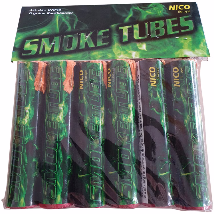 Nico Smoke Tubes Grün - 6 Rauchfackeln je 50 Sek. farbiger Rauch Nico Smoke Tubes Grün - 6 Rauchfackeln je 50 Sek. farbiger Rauch